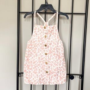Cynthia Rowley Animal Print Cotton Overall Jumper Dress Sz 2T